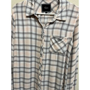 Rails Hunter Pink Gray Plaid Button Down Shirt Size S
